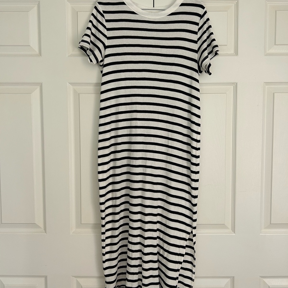 H&M Striped Black and White Women's Midi Dress